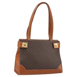 Céline Borsa tote in tela Macadam CELINE in pelle PVC marrone oro Auth ARZ422