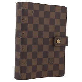 LOUIS VUITTON Copertura Agenda MM Damier Ebene Pianificatore Giornaliero R20240 LV Auth bs33964