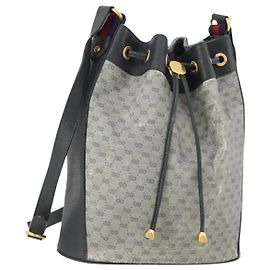 Gucci Borsa Sherry Line Micro GG Supreme in PVC Navy Gold 164 02 034 Auth th6606