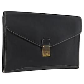 LOEWE Cartella in Pelle Nera Oro Auth bs33968