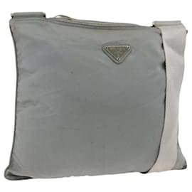 Borsa a Spalla PRADA in Nylon Grigio Argento Autentica 174005