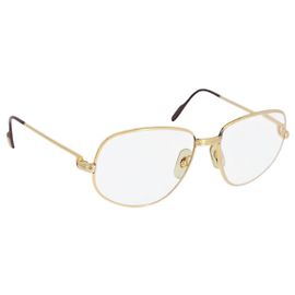 Occhiali CARTIER Trinity in metallo tono oro Auth am10922