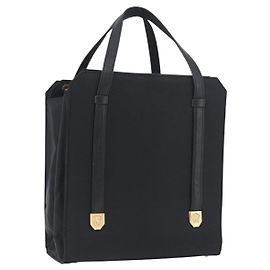 Borsa a mano Gianni Versace in nylon nero e oro Auth bs33883