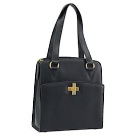Céline Borsa a mano CELINE in pelle nera e oro Auth ARZ426A
