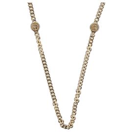 Colar Christian Dior metal tom dourado Auth bs34061