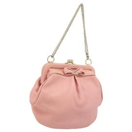 Salvatore Ferragamo Kette Vala Tasche Leder Rosa Gold Auth LNZ683A
