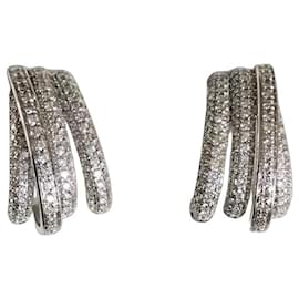 Orecchini con diamante naturale 1 carato oro bianco 18k - Autre Marque