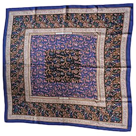 Foulard Hermès Hunting in India seta blu 90x90