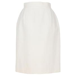 Falda de brocado de algodón blanco Chanel
