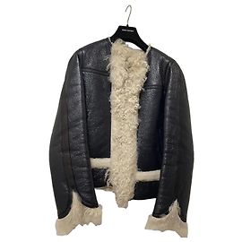 Louis Vuitton Shearling Mantel Dunkelblau Größe 36