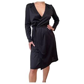 Filippa K Wickelkleid schwarz aus Triacetat
