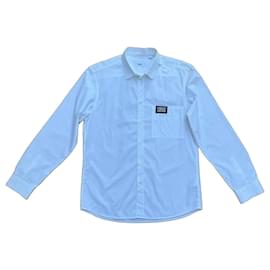 Burberry White Cotton Shirt Men L