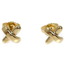 Tiffany & Co Tiffany 18K Gelbgold Kreuzstich Ohrringe