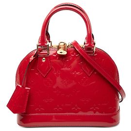 Louis Vuitton Alma BB aus rotem Monogramm-Vernis