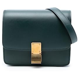 Céline Celine Verde Piccola Scatola Classica in Pelle di Vitello