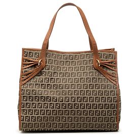 Bolso tote de lona Zucchino marrón Fendi