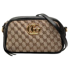 Gucci Beige Piccolo GG Marmont Matelassé in Tela e Pelle GG Borsa a Spalla