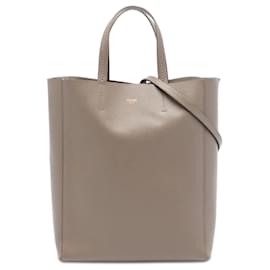 Bolso cabas vertical pequeño de piel de ternera granulada marrón Celine - Céline