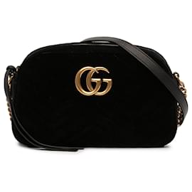 Gucci Nero Piccolo GG Marmont Matelassé Velluto Crossbody