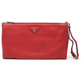 Clutch Prada Rosso Vitello Daino