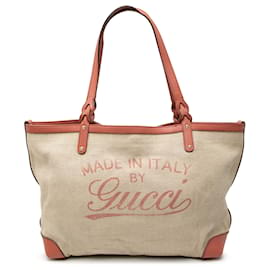 Gucci Beiger Mittelgroßer Canvas Tote