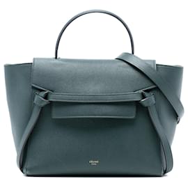Belt Bag Céline Celine Green Micro Leather Belt Satchel Dark green