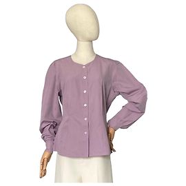 Camisa de mezcla de algodón morada con botones Sportmax