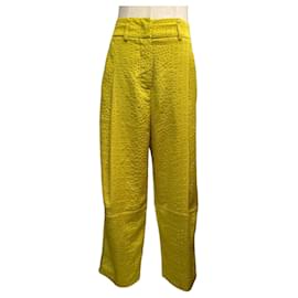 Gelbe Krokodil-Prägung Cropped-Hosen von Manila Grace - Autre Marque