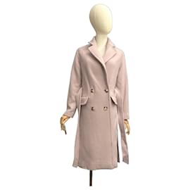 Pinko Beige Wool Blend Double-Breasted Coat
