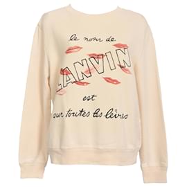 Cremefarbener Sweatshirt aus Baumwolle mit Lanvin-Logo-Print