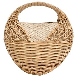 Bolso de mano en ratán beige Ulla Johnson Seashell Basket