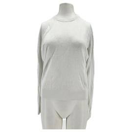 Massimo Dutti Weißes Langarm-T-Shirt aus Baumwolle