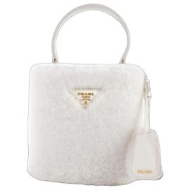 Prada Bolso Tote Panier de shearling, bolso de hombro, bolso cruzado