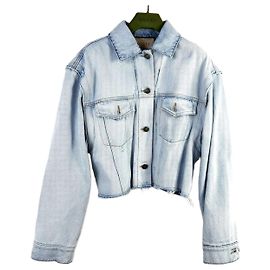 Gucci Chaqueta de mezclilla con mangas desmontables bordadas de animales