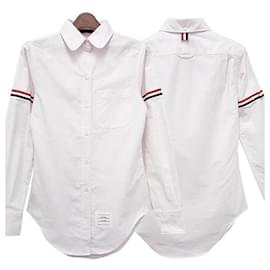 Thom Browne Camicia Oxford a Strisce Tre Strisce Rosa Chiaro