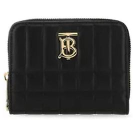 Burberry Cartera de cuero acolchada con cremallera