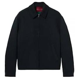 Jacquard-Wolljacke mit Reißverschluss - Gucci