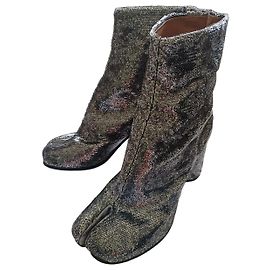 Maison Martin Margiela Stivali Tabi in Paillettes Argento Martin Margiela EU37