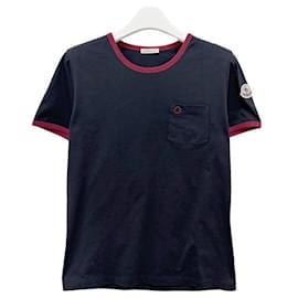 Blaue Baumwoll-T-Shirt mit gesticktem Logo - Moncler