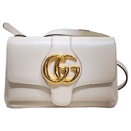 Gucci Bolso cruzado de cuero blanco GG Marmont pequeño