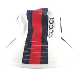 Gucci Bucket Hat aus Baumwollcanvas mit Webstreifen