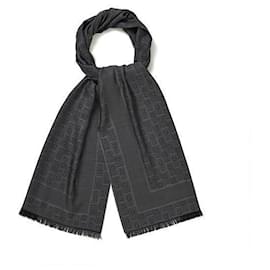 Sciarpa Monogramma Jacquard Sete Lana - Salvatore Ferragamo