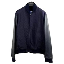 Louis Vuitton Watercolor Monogram Leather Denim Blouson Jacket