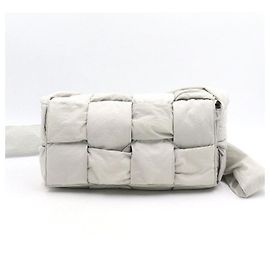 Bottega Veneta Gray Silver Padded Tech Cassette Shoulder Bag Crossbody