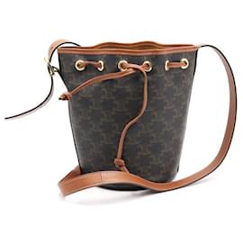 Borsa a secchiello piccola Triomphe con coulisse, da spalla e a tracolla - Céline