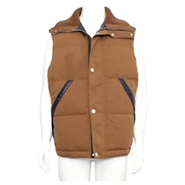 Colete acolchoado masculino marrom - Hermès
