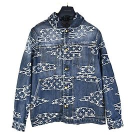 Louis Vuitton Chaqueta bomber de trabajo de denim monograma Pharrell Williams Nigo
