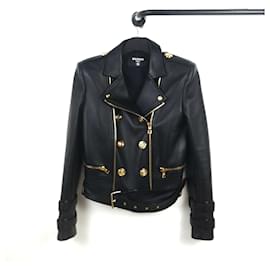 Balmain Lammfell Rider Lederjacke