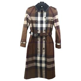 Burberry Trench coat xadrez com painéis contrastantes Waterloo