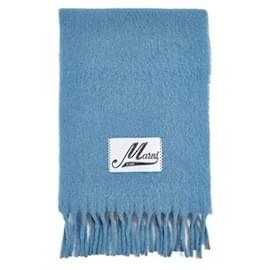 Sciarpa in alpaca spazzolato blu brillante - Marni